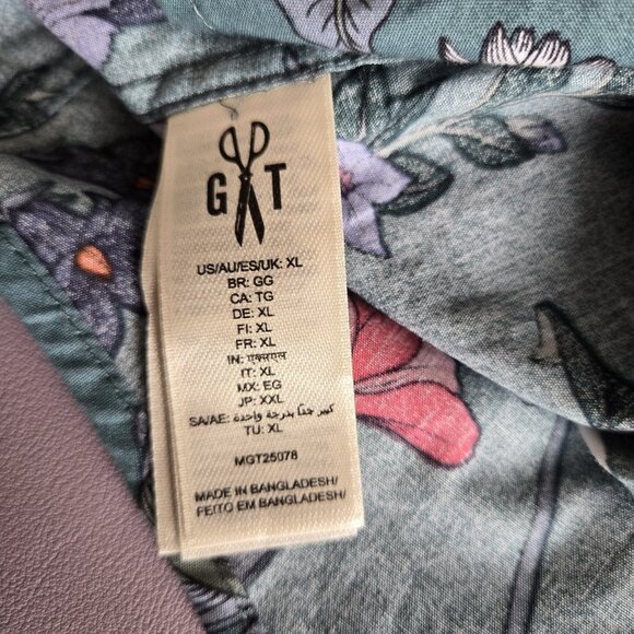 Goodthreads Floral Button Down Shirt Men's XL Poplin Slim Fit Pocket Vacation - Picture 10 of 12